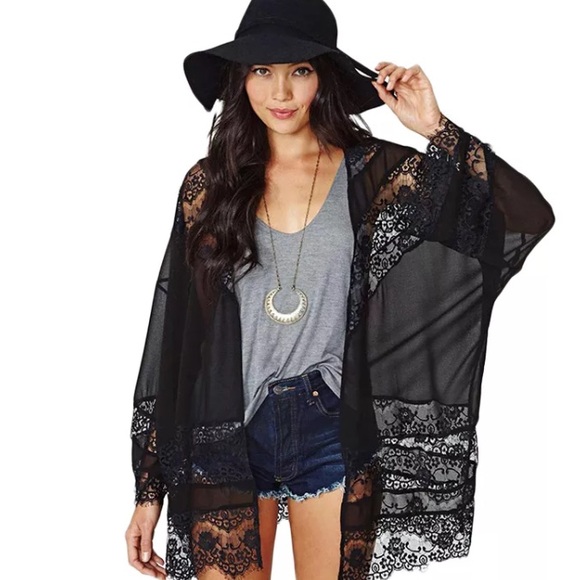 black short kimono jacket